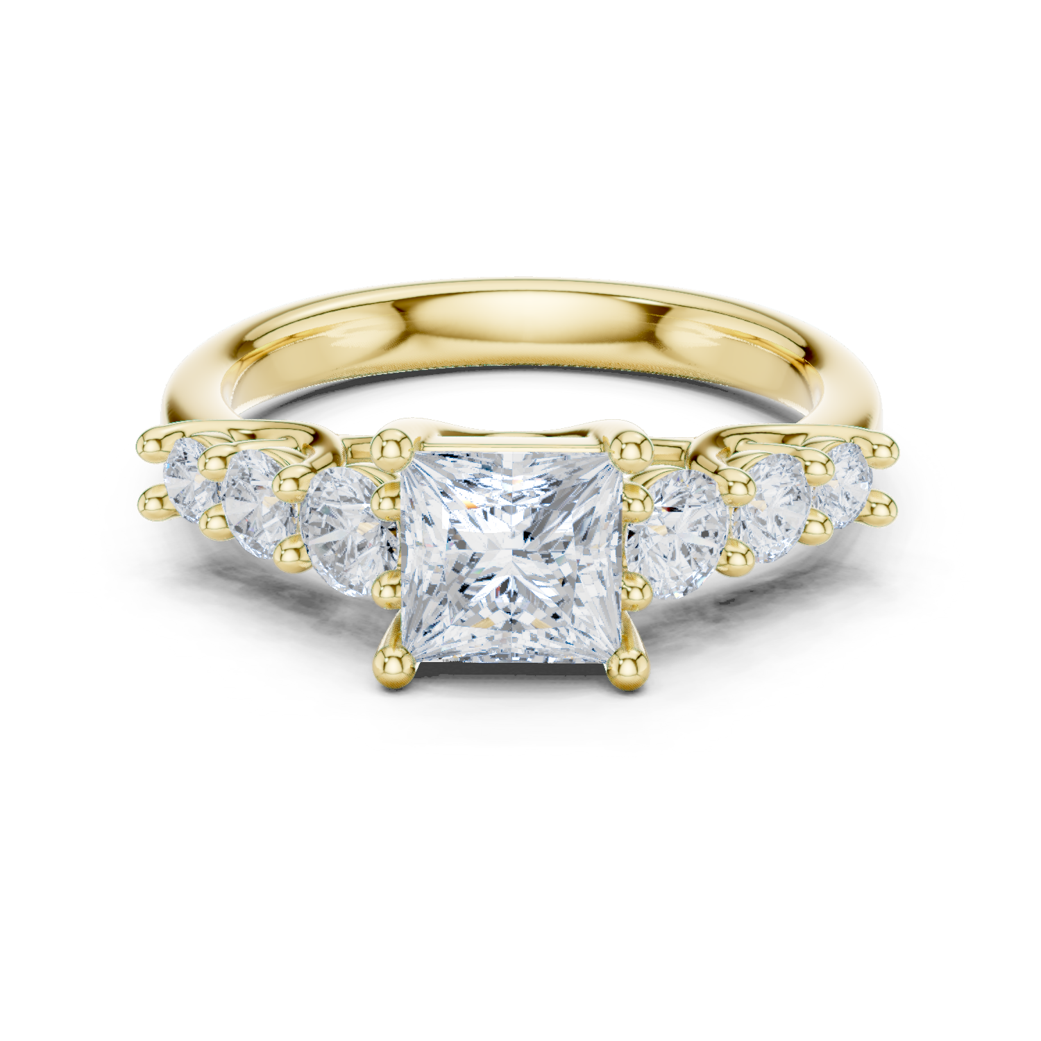 Princess-Cut Gold Accented Ring