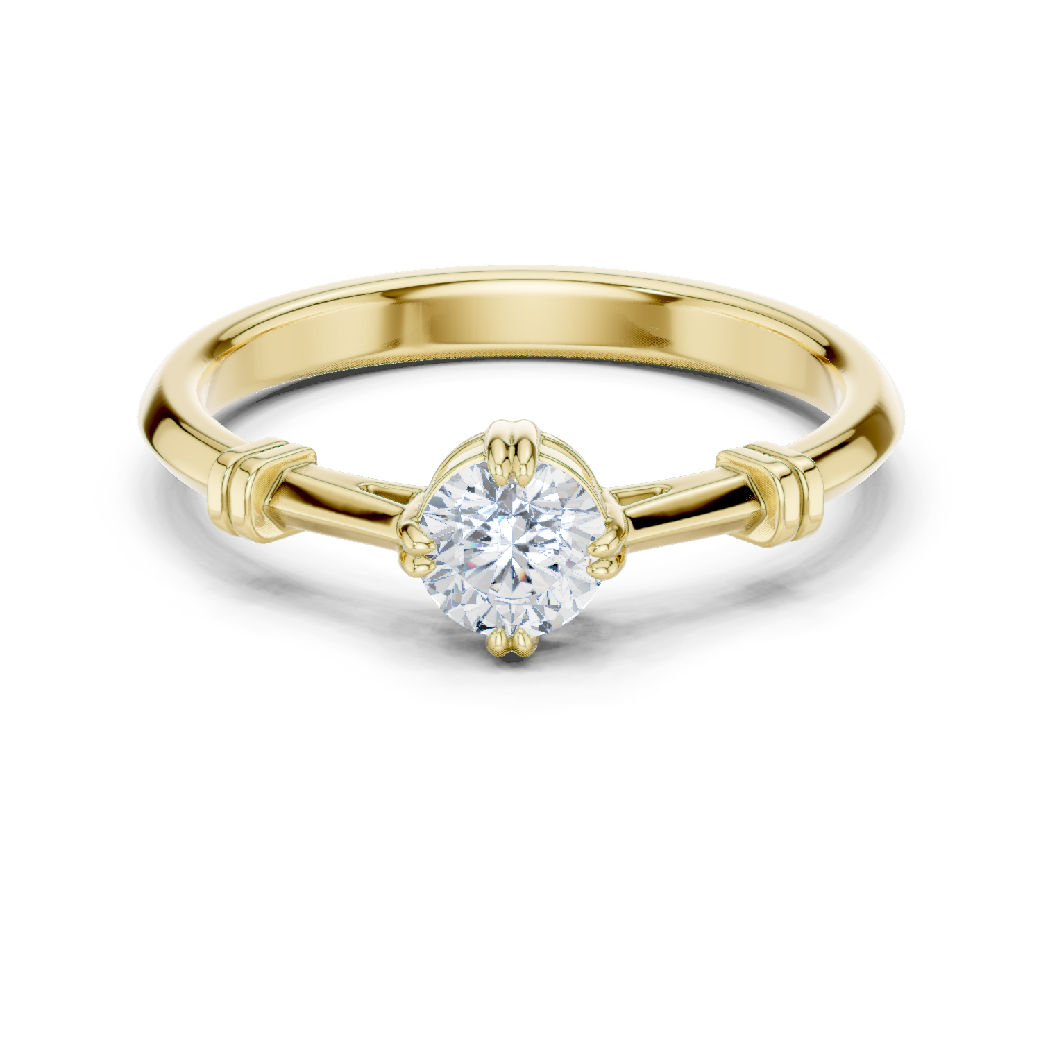 Round Solitaire Gold Ring