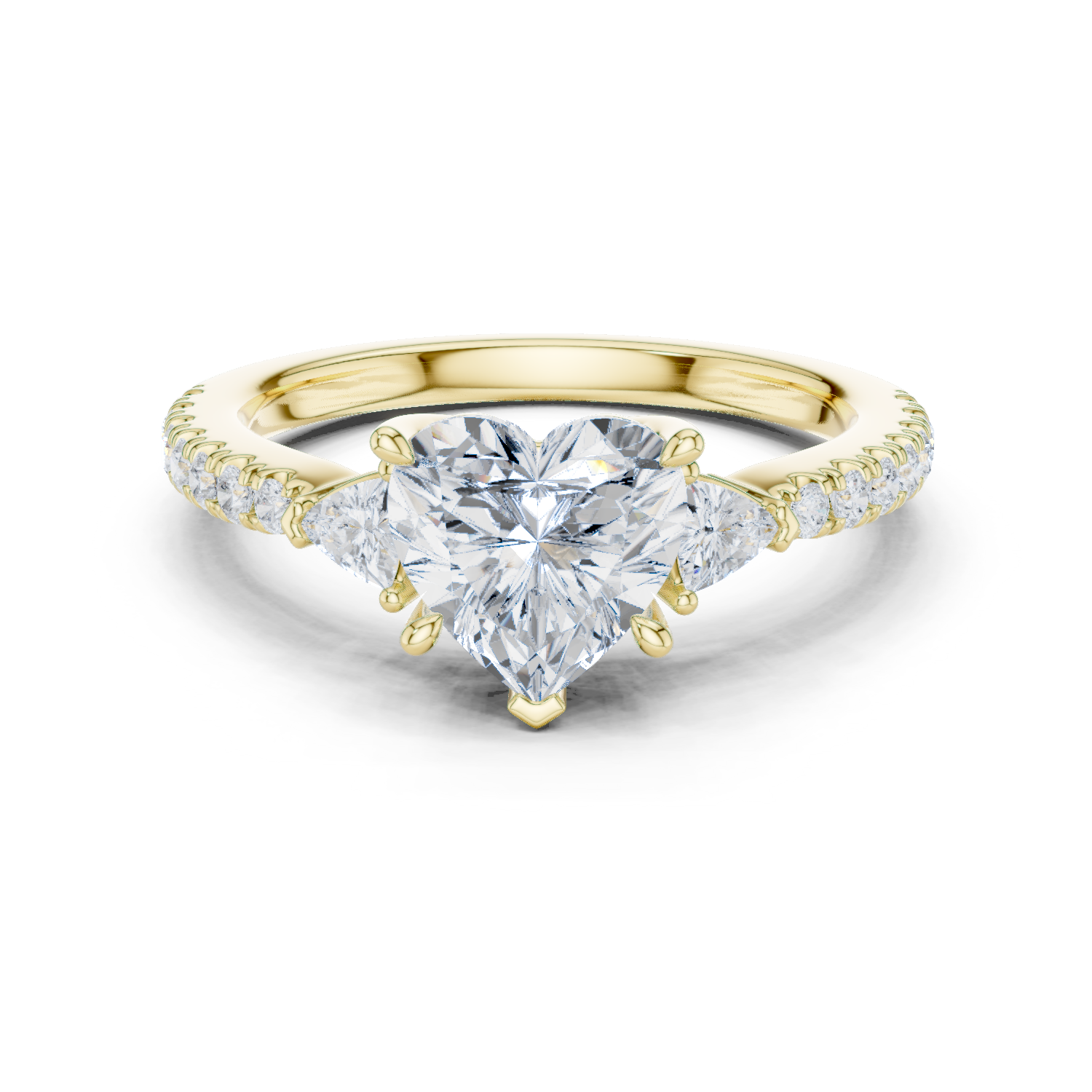 Pavé Heart Cathedral Ring