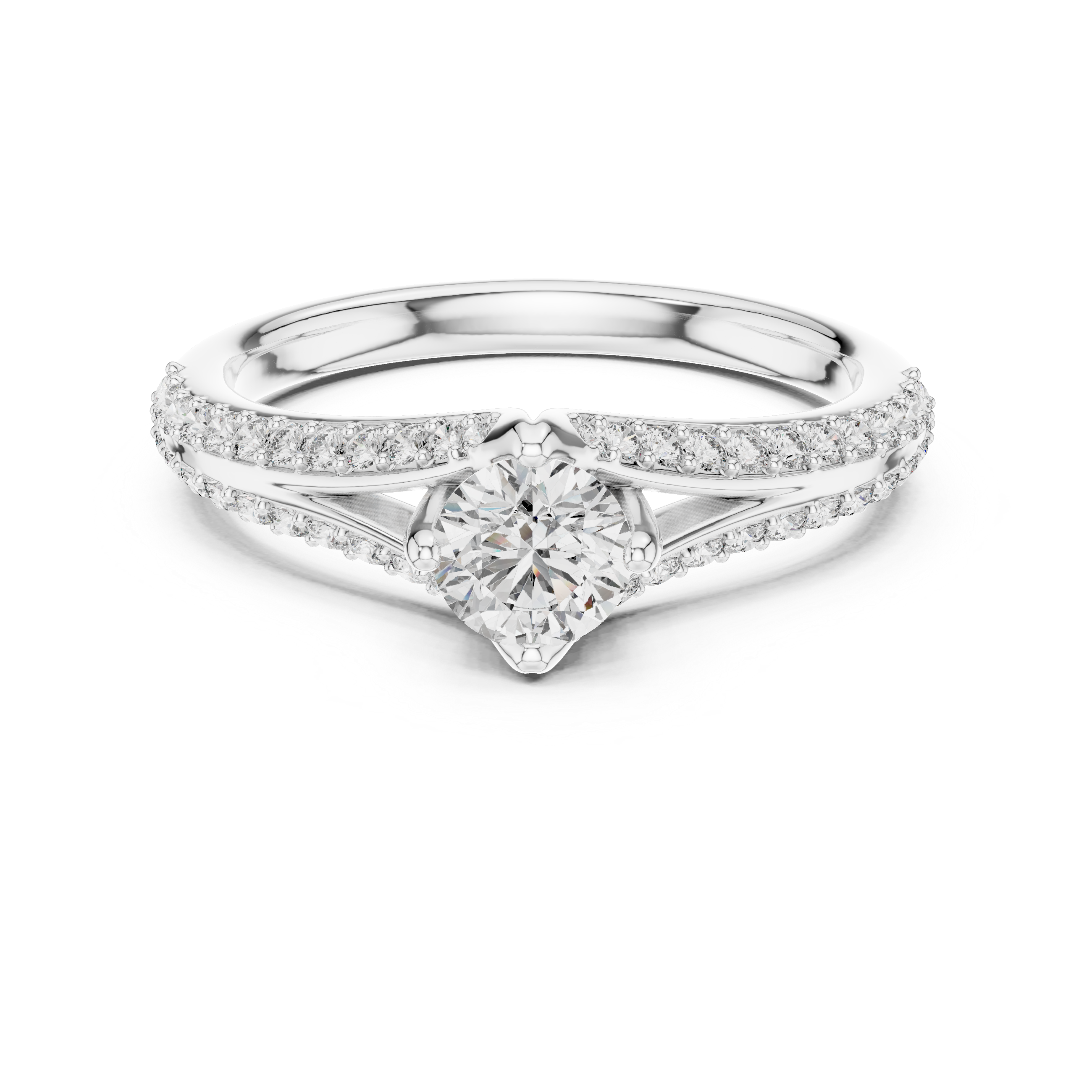 Ethereal Rose Gold Cathedral Diamond Engagement Ring