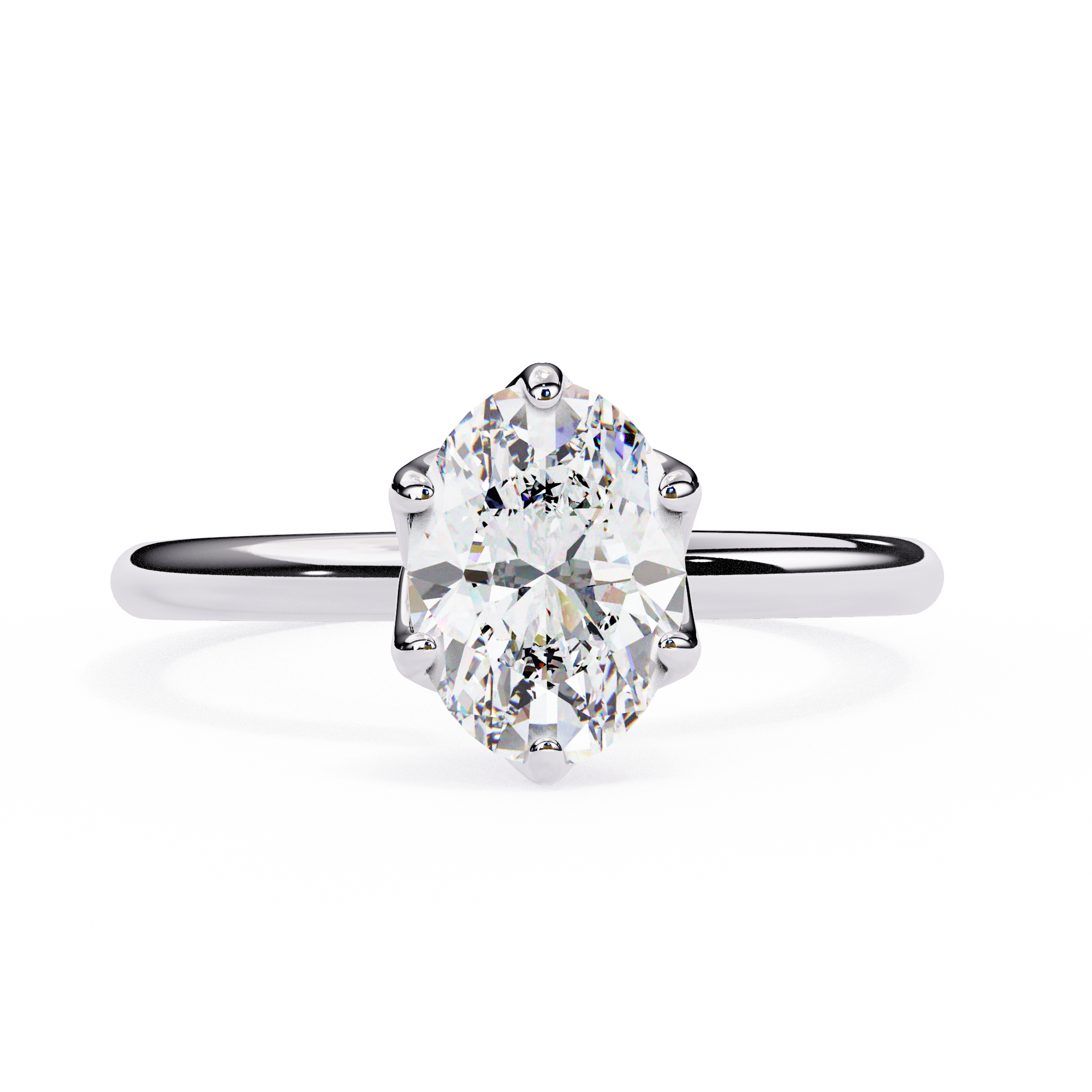 Oval Solitaire Diamond Ring