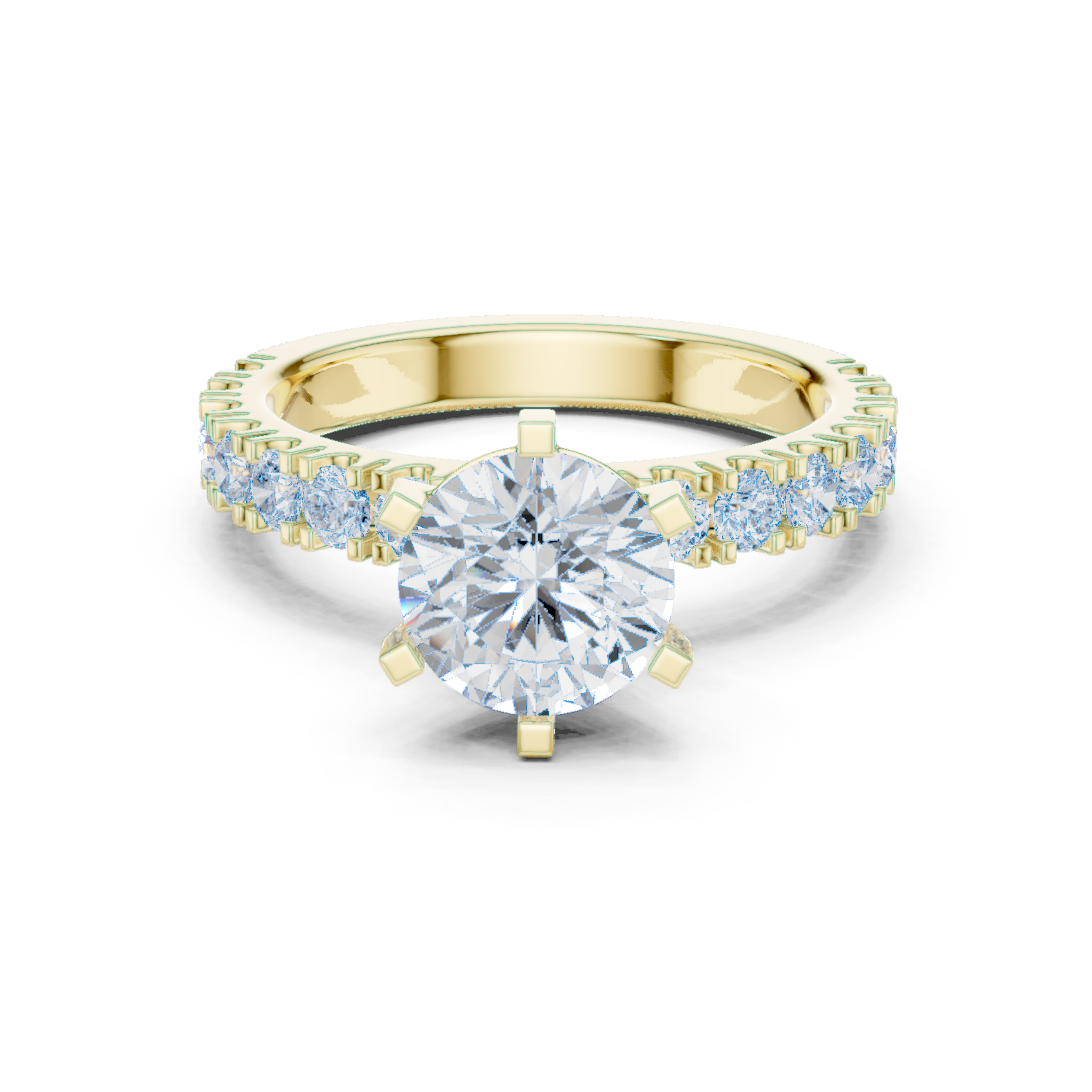 Round Pave Gold Ring