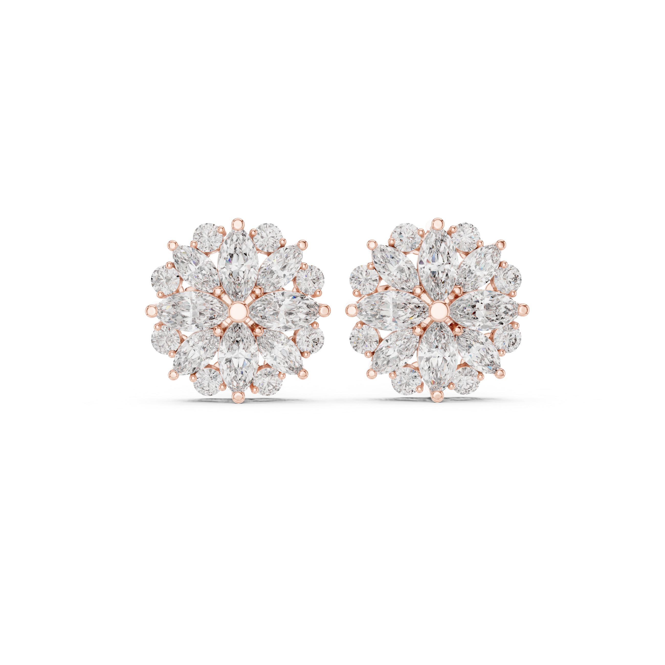 Multi-Stone Diamond Cluster Earrings