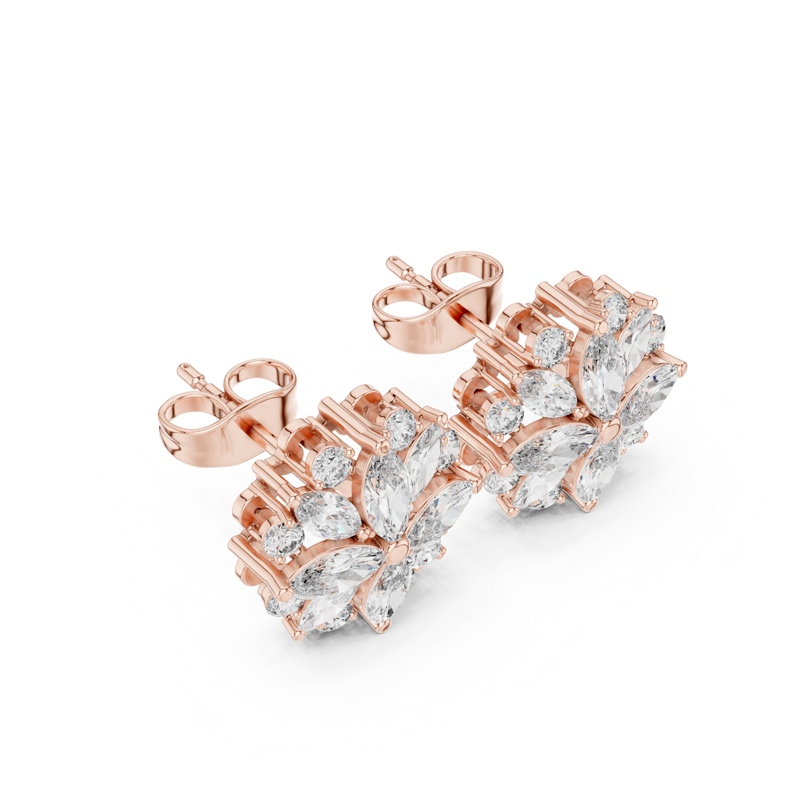 Multi-Stone Diamond Cluster Earrings